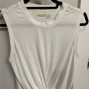 Zella White Twist-Front Sleeveless Tank